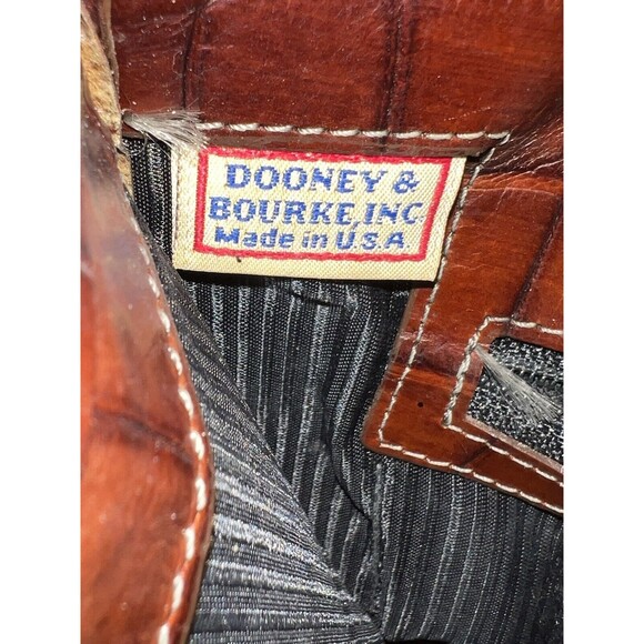 Vintage Dooney And Bourke Purse Brown Leather With Bamboo Handles/Shoulder Strap - Picture 5 of 13